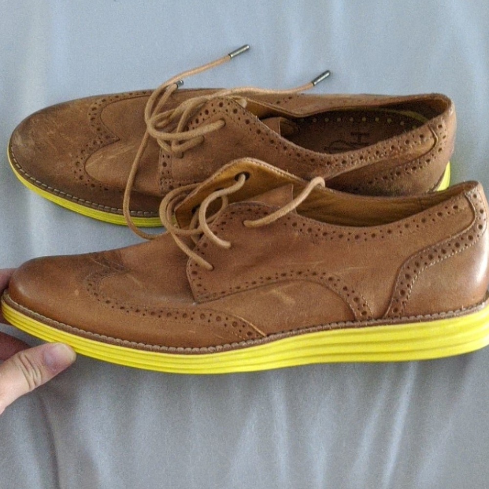 Cole Hann Lunargrand Wingtip Leather Neon Oxford 9